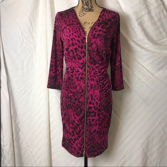 Thalía Sodi magenta cheetah print dress! - Picture 2 of 5